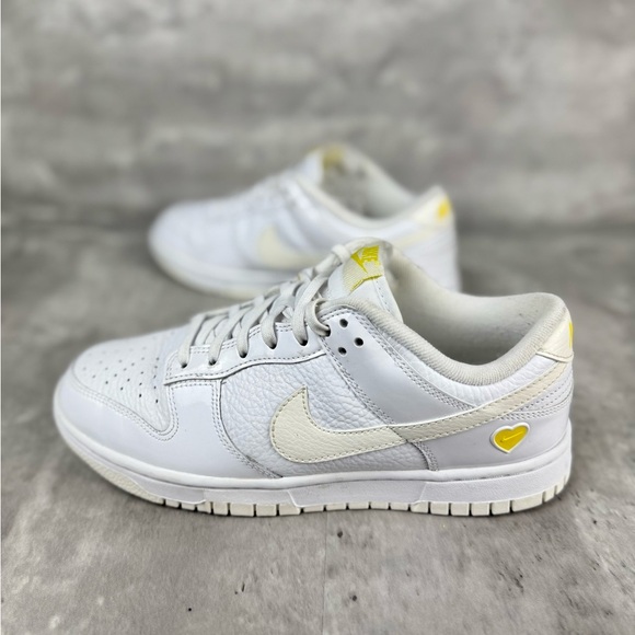 Limited Edition Nike Dunk Low “Yellow Heart” White/Yellow Women’s Sneakers - Picture 7 of 10